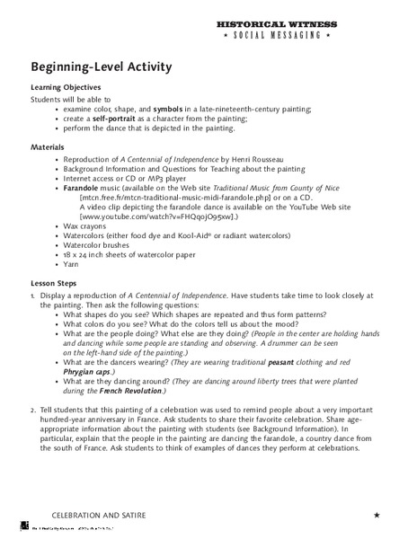Historical Witness: Social Messaging Lesson Plan