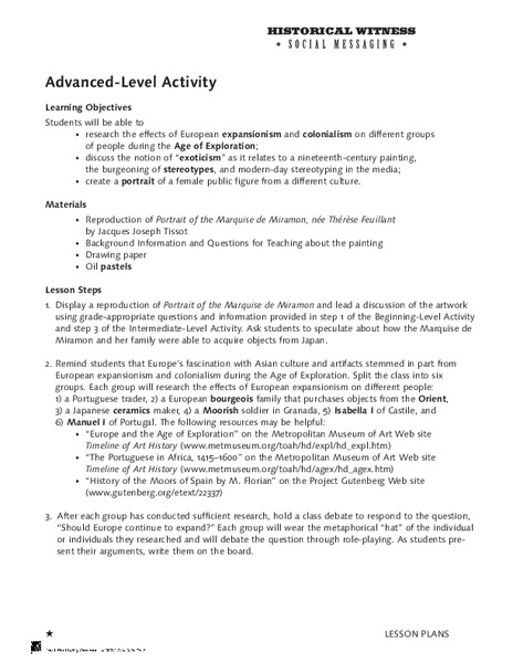 Historical Witness: Social Messaging Lesson Plan