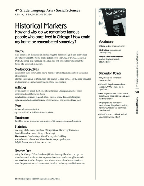Historical Markers Lesson Plan