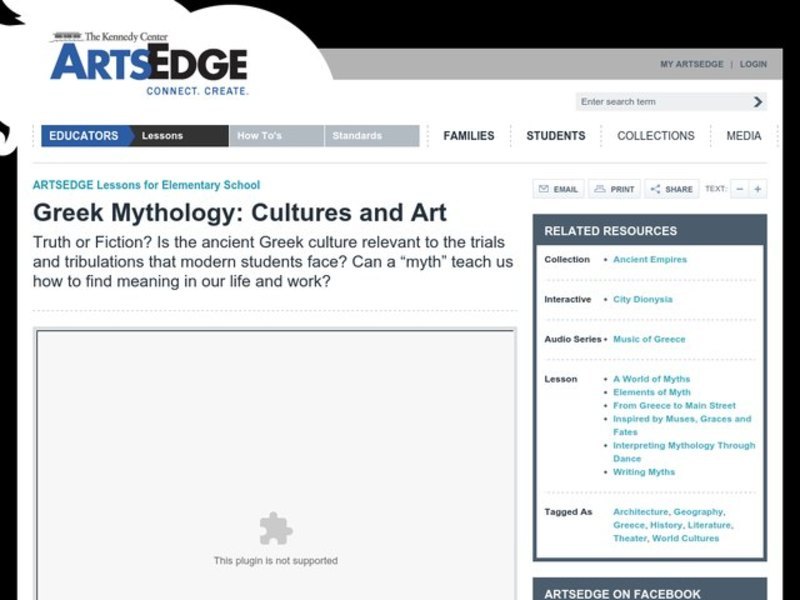 Greek Mythology: Cultures and Art Lesson Plan