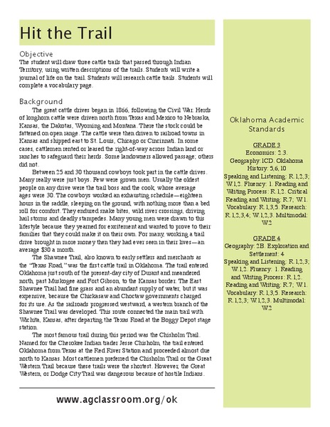 Hit the Trail Lesson Plan