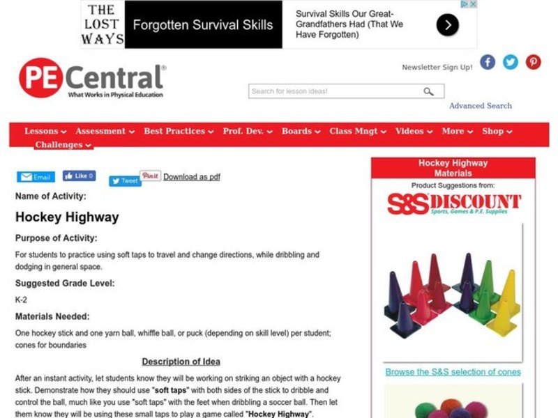 Hockey Highway Lesson Plan