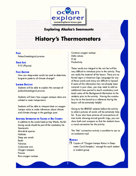 History's Thermometers Lesson Plan