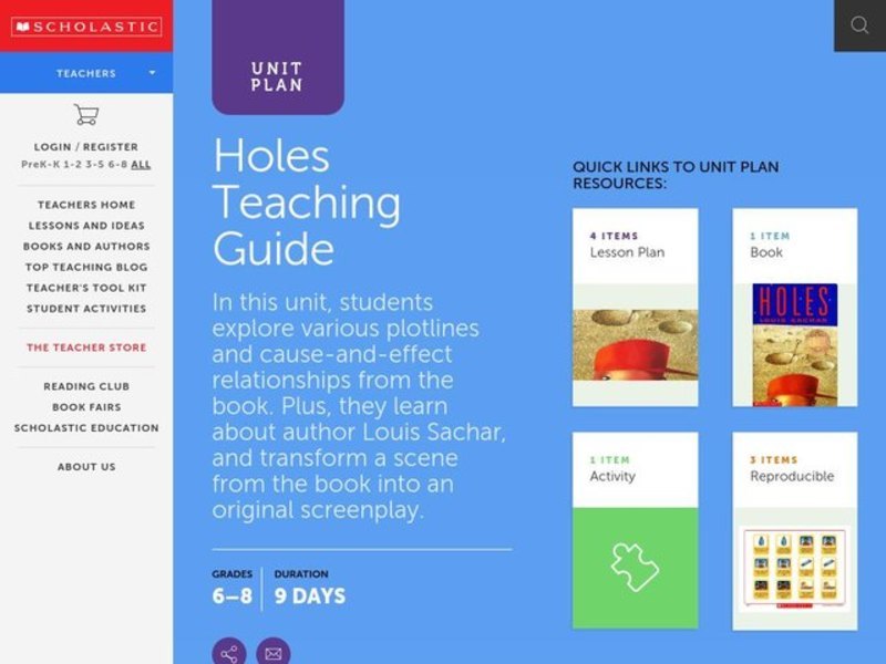 Holes Lesson Plan