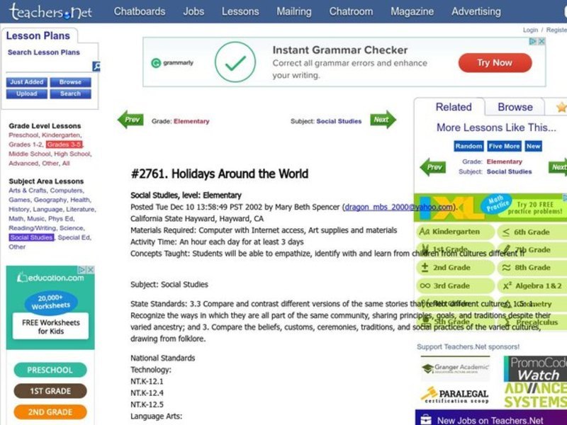 Holidays Around the World Lesson Plan