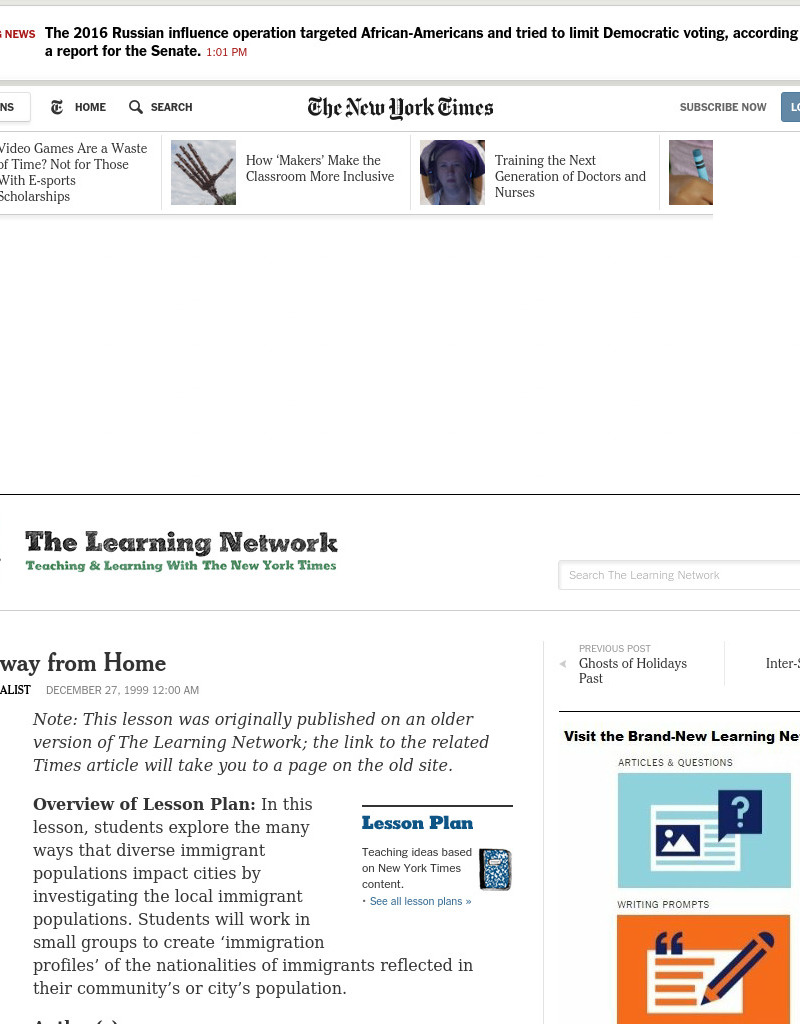 Home Away from Home Lesson Plan