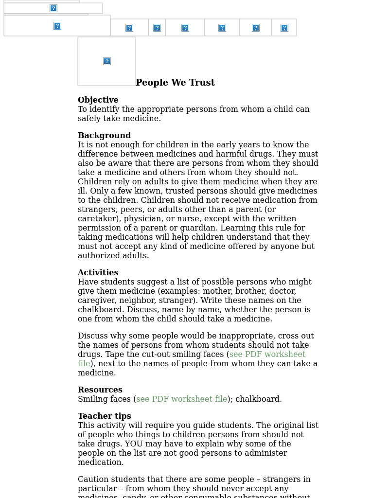 People We Trust Lesson Plan