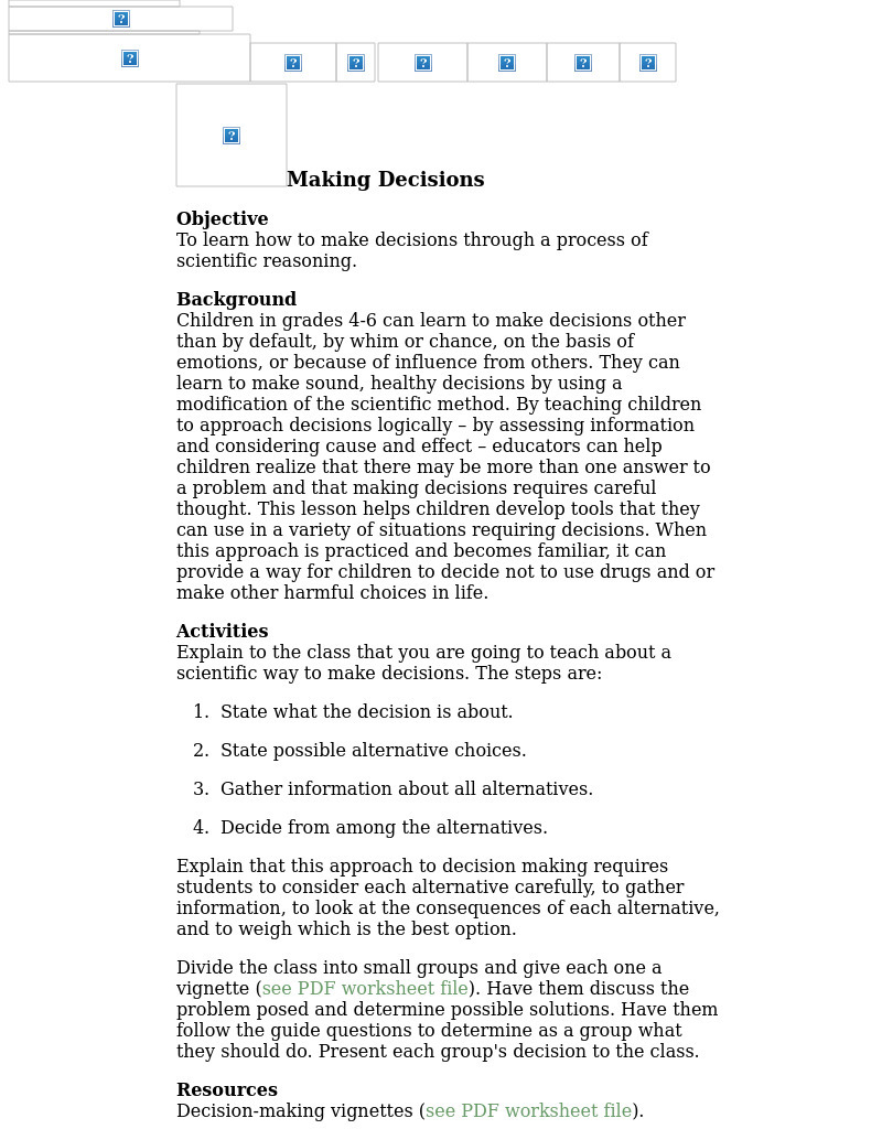Making Decisions Lesson Plan