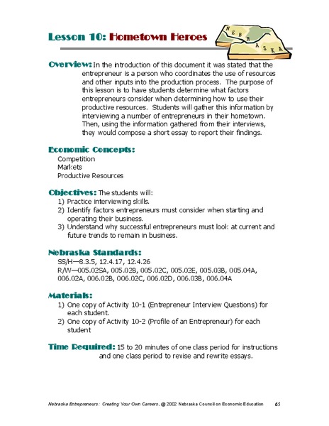 Hometown Heroes Lesson Plan