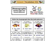 Homographs Worksheet
