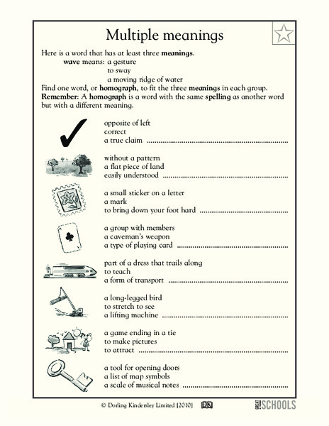 Homographs Worksheet