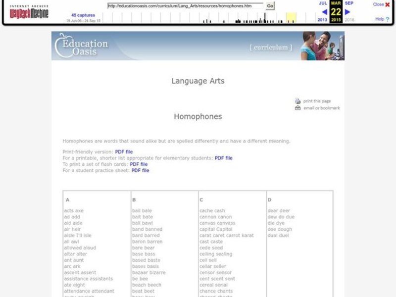 Homophones Worksheet
