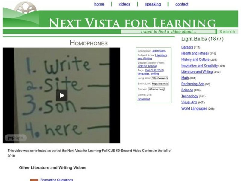 Homophones Instructional Video