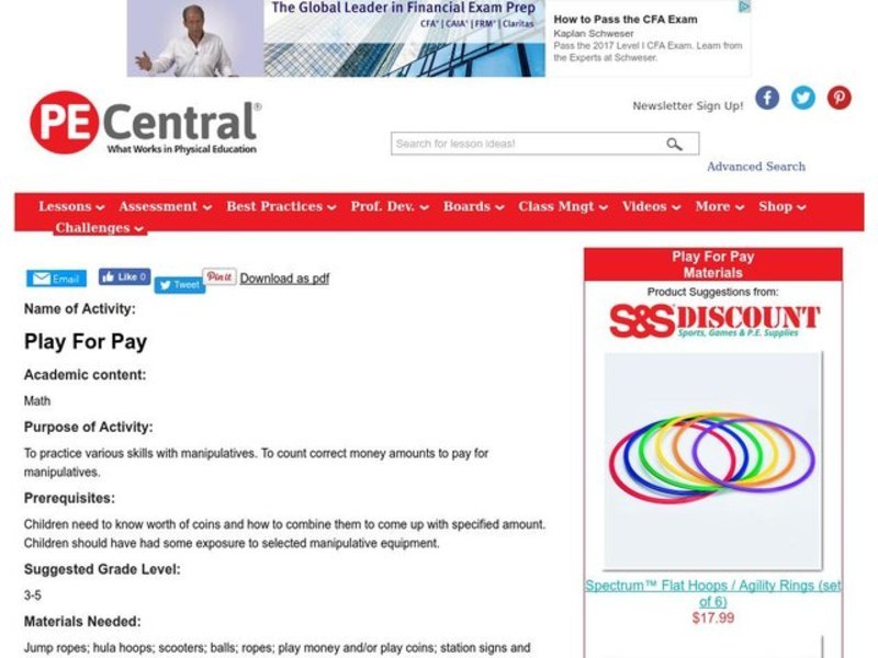 Play For Pay Lesson Plan