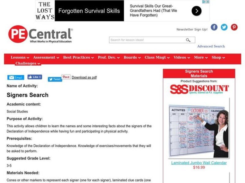 Signers Search Lesson Plan