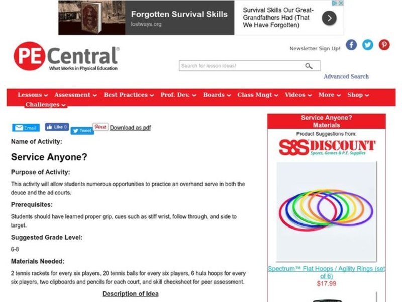 Service Anyone? Lesson Plan