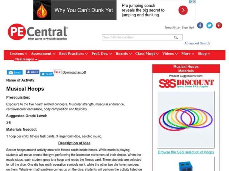Musical Hoops Lesson Plan