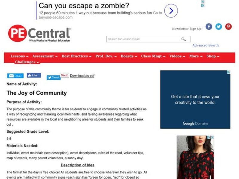 The Joy of Community Field Day Lesson Plan