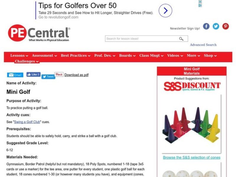 Mini Golf Lesson Plan