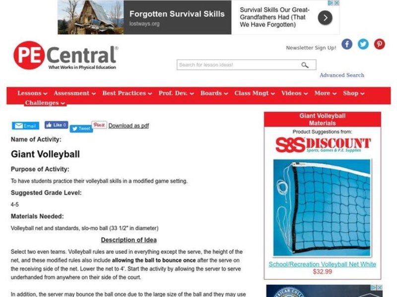 Giant Volleyball Lesson Plan