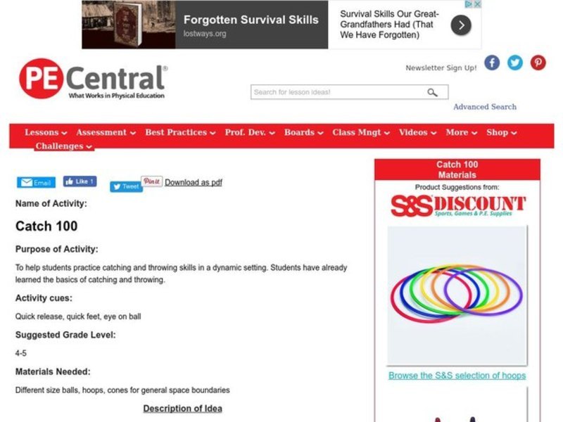 Catch 100 Lesson Plan