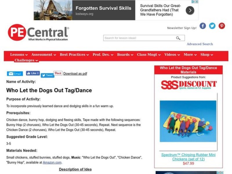 Who Let the Dogs Out Tag/Dance Lesson Plan