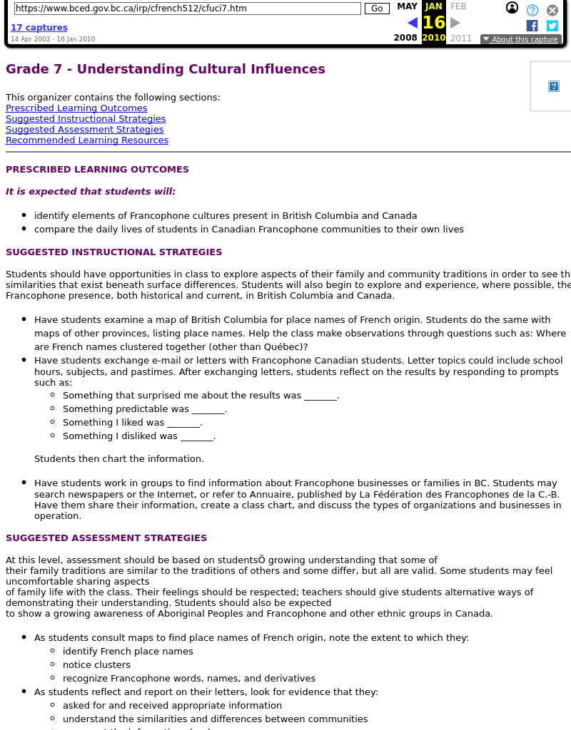 Understanding Cultural Influences (Grade 7) Lesson Plan