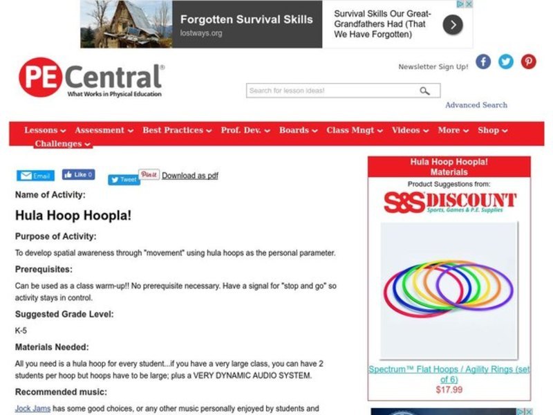 Hula Hoop Hoopla! Lesson Plan