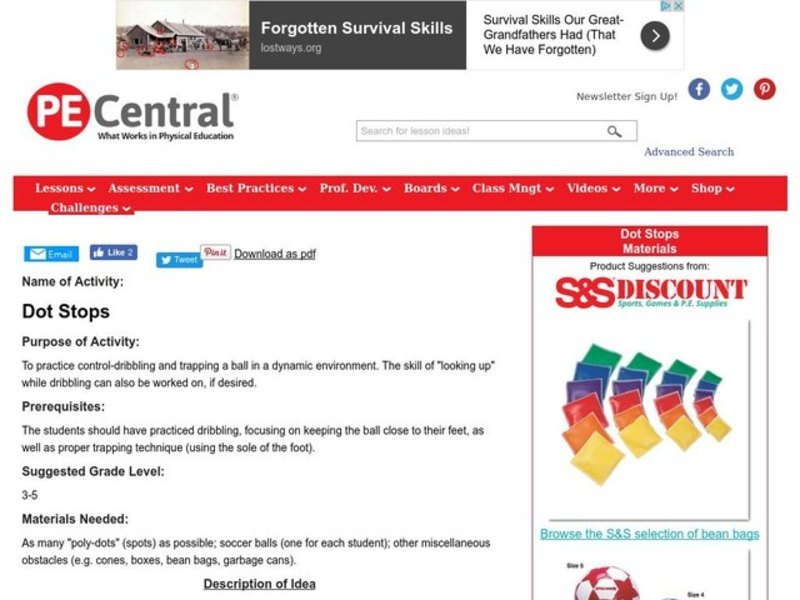 Dot Stops Lesson Plan