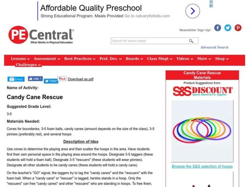 Candy Cane Rescue Lesson Plan