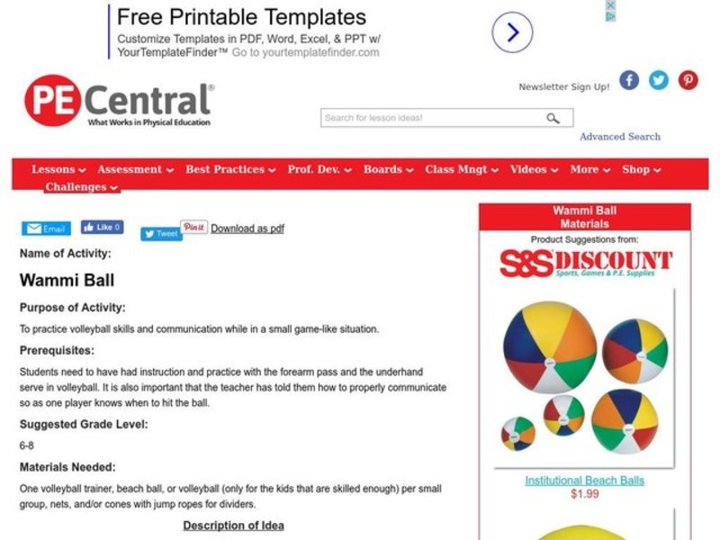 Wammi Ball Lesson Plan