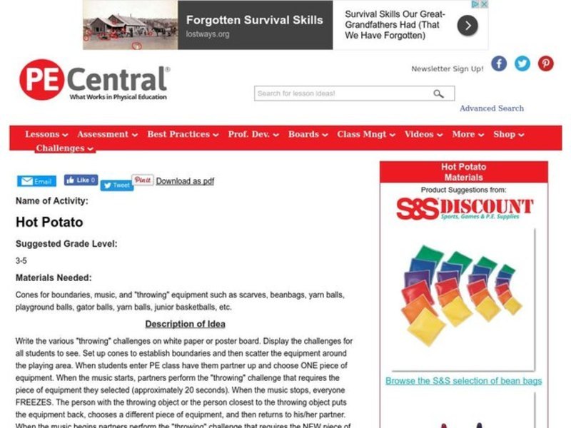Hot Potato Lesson Plan