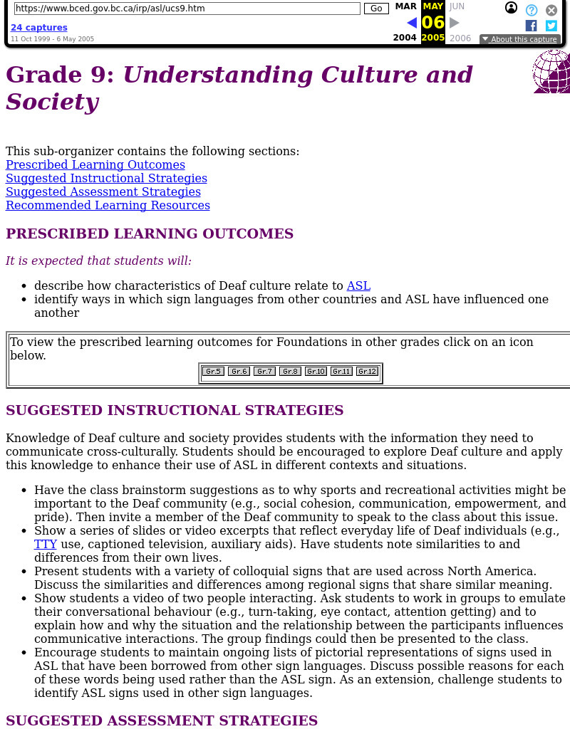 Understanding Culture and Society (Grade 9--Deaf Community) Lesson Plan