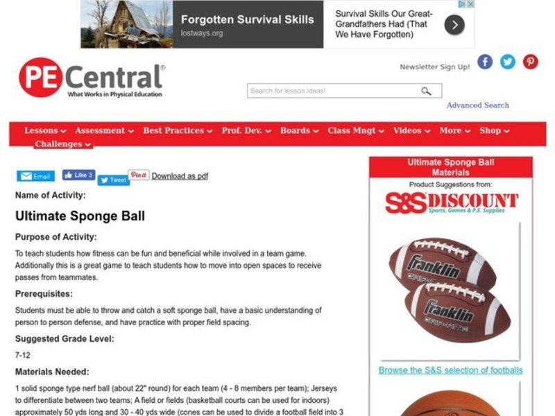 Ultimate Sponge Ball Lesson Plan