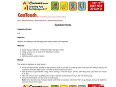 Alphabet Words Lesson Plan