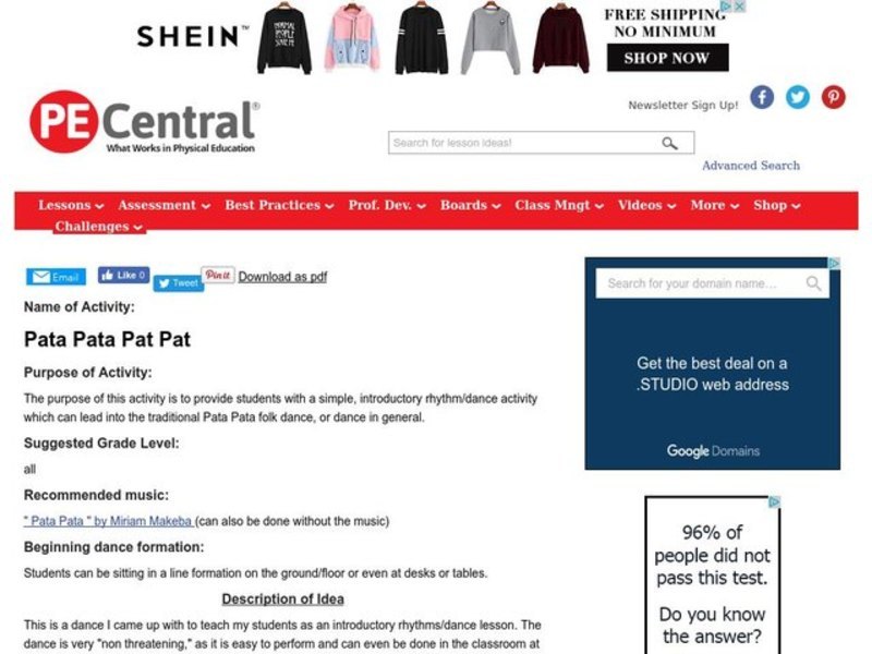 Pata Pata Pat Pat Lesson Plan