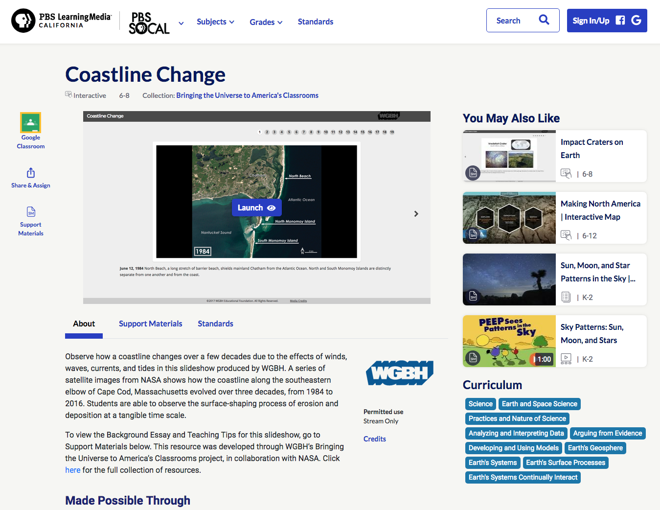Coastline Change Interactive