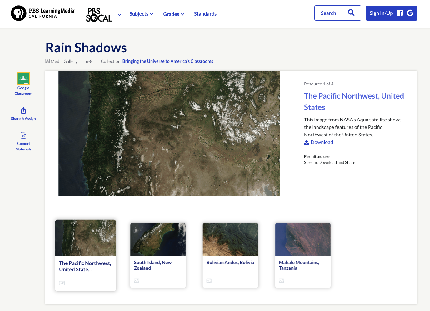 Rain Shadows Lesson Plan
