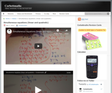 Simultaneous equations (Linear and Quadratic) Instructional Video