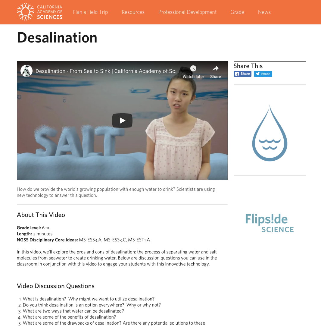 Desalination Instructional Video