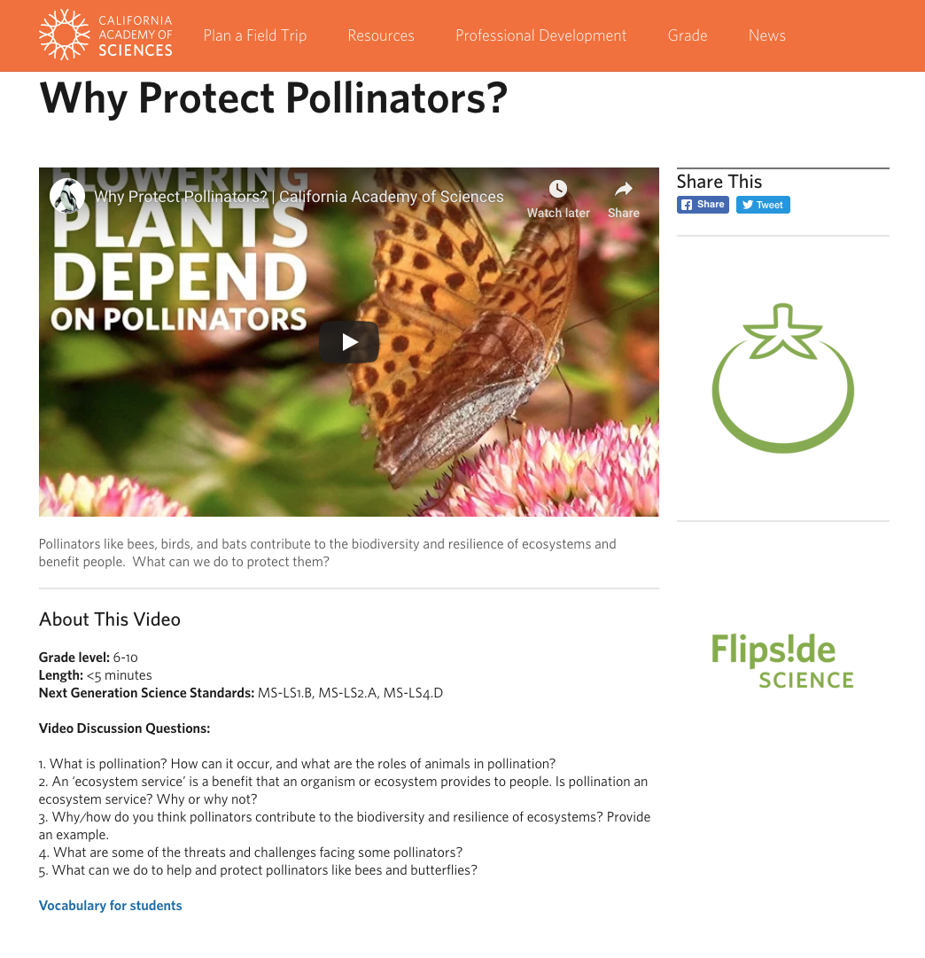 Why Protect Pollinators? Instructional Video
