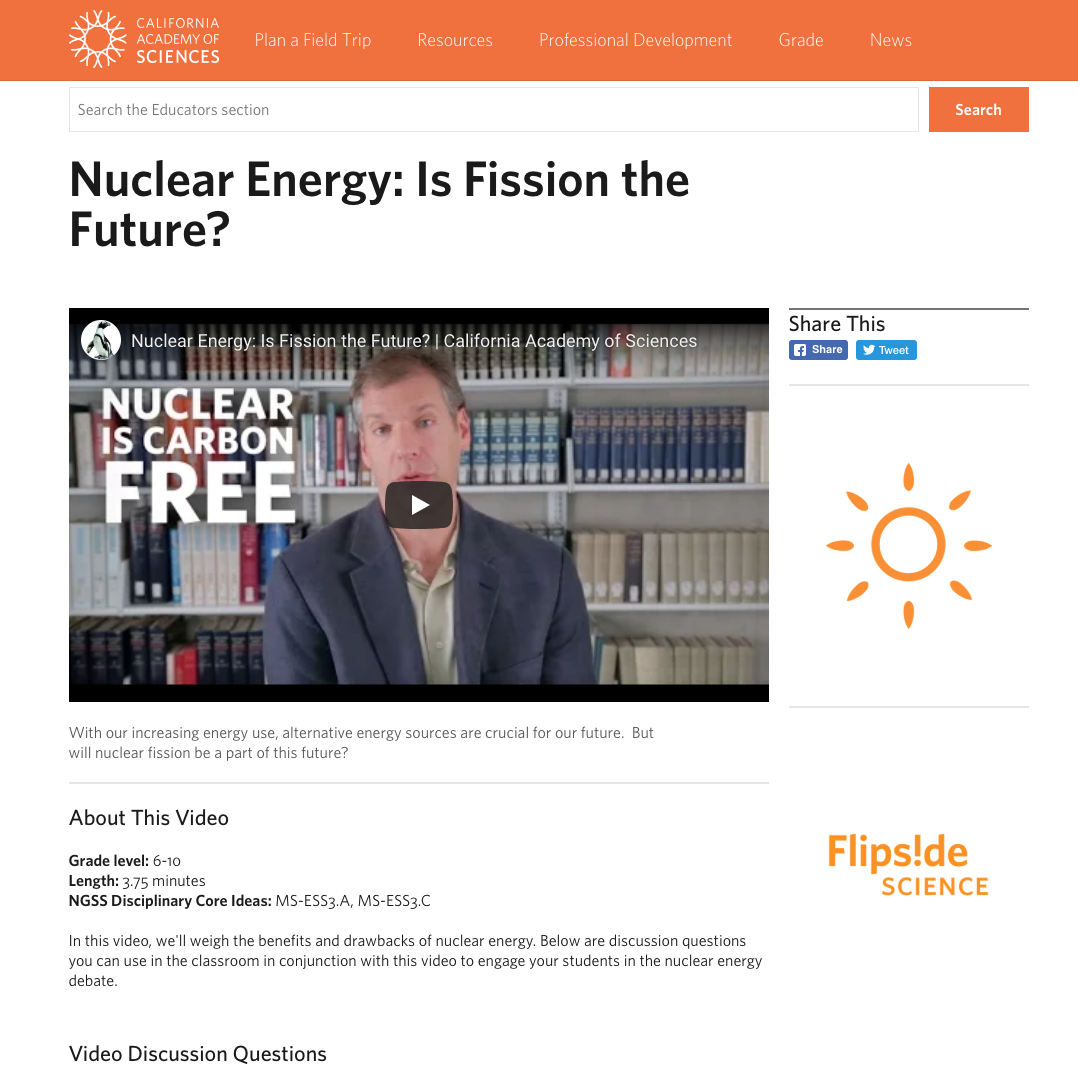 Nuclear Energy: Is Fission the Future? Instructional Video