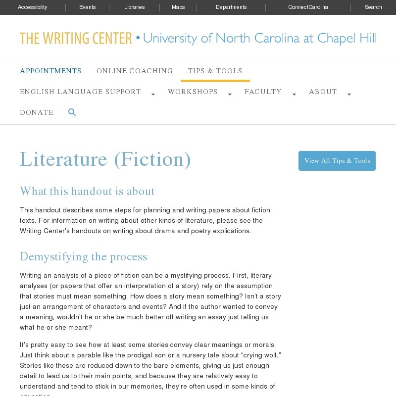 Literature (Fiction) Website