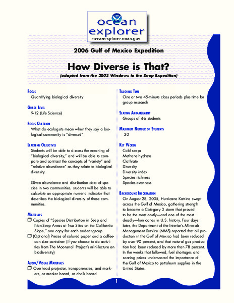 How Diverse is That? Lesson Plan