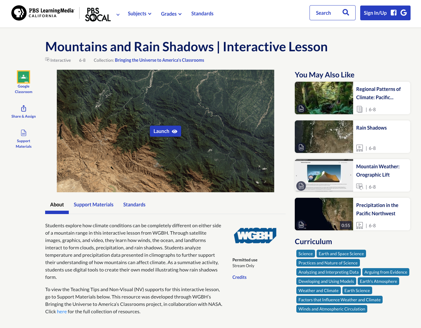 Mountains and Rain Shadows Interactive