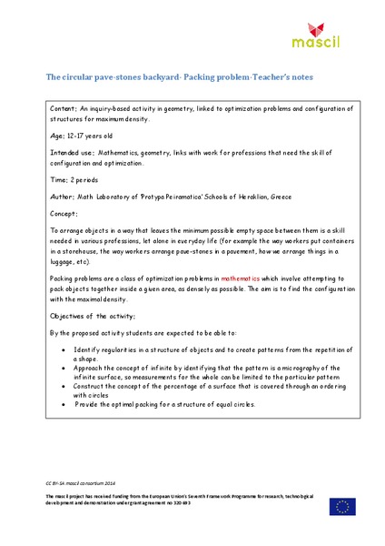 Circular Pave-Stones Backyard Lesson Plan