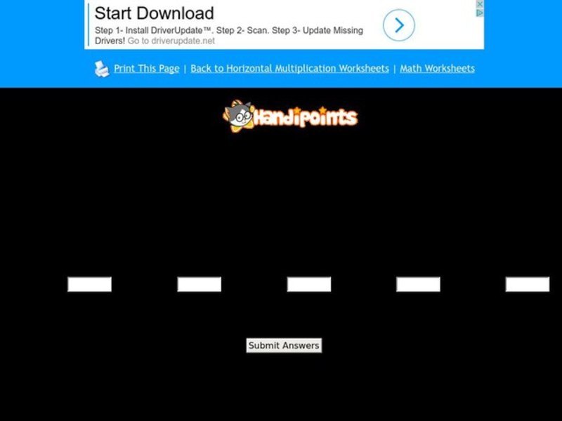 Horizontal Multiplication by 3 Worksheet