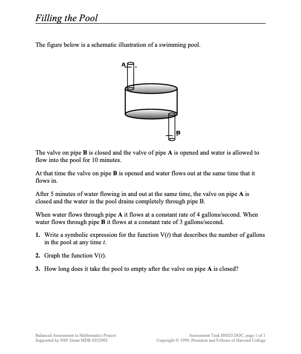 Filling the Pool Assessment
