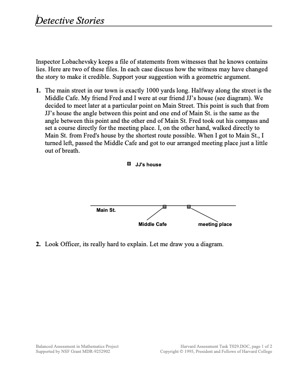 Detective Stories Assessment