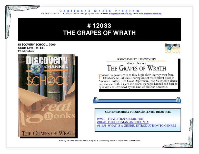 Creating Dramatic Monologues from The Grapes of Wrath Lesson Plan